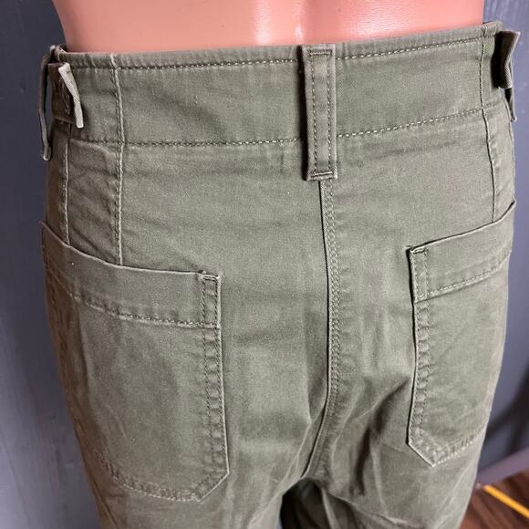 Talbots Highwaist Patch Pocket Crop Green Chino Pants 12 Workwear Comfy Casual - Picture 5 of 6